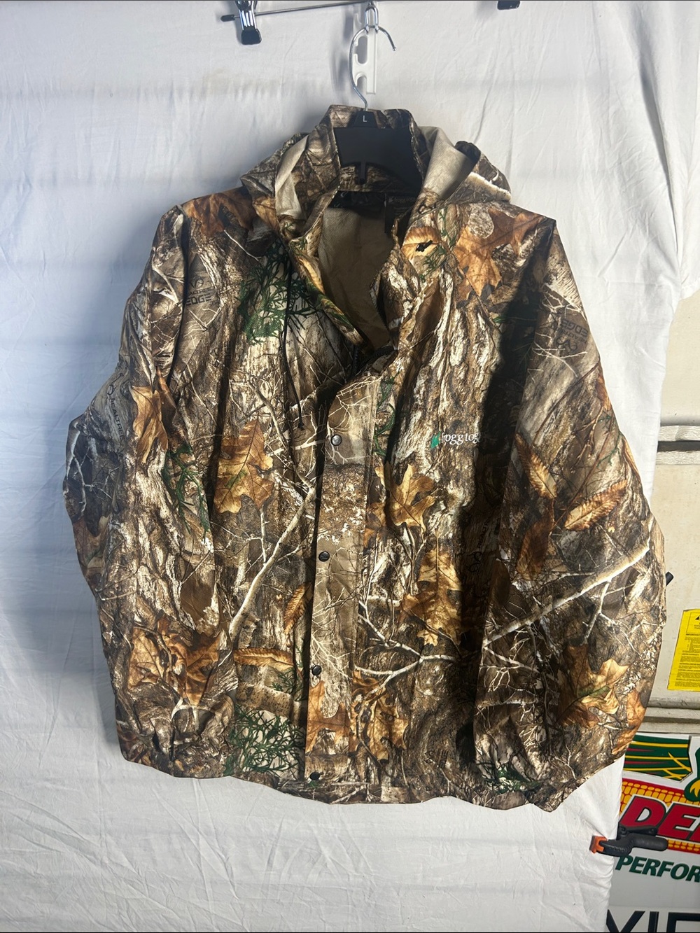 Men's Realtree-Style Camouflage Hooded Raincoat - Brown/Green